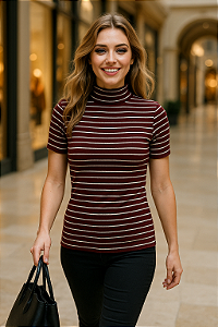 Blusa Listrada Marrom
