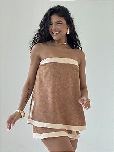 Conjunto Tomara-que-Caia Marrom