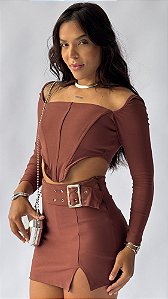 Conjunto short Saia + Cropped