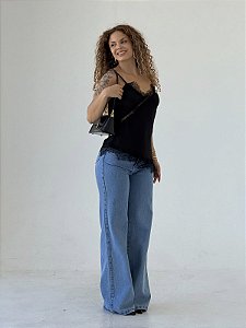 CALCA WIDE LEG LLC AZUL OCASIAO JEANS  926