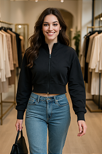 Jaqueta Cropped Esportiva