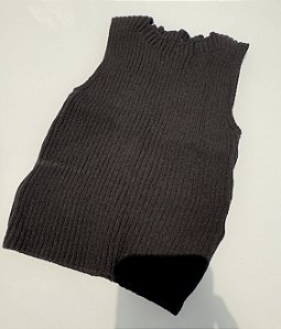 Cropped Canelado Preto