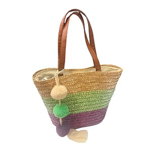 Mini Bolsa de Palha Multicolorida
