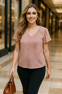 Blusa Floral Rosa