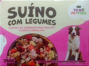 SUÍNO COM LEGUMES - Comida de verdade para seu PET cozida e congelada - 350g