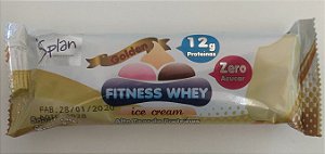 Paleta Fitness Whey Zero Açúcar Chocolate Branco 12g de proteínas, peso 80g