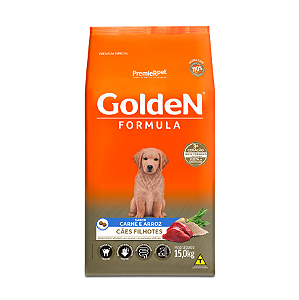 Ração Golden Fórmula Cães Filhotes Carne 15Kg