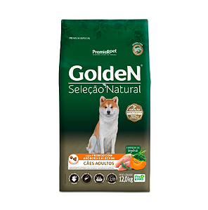 Ração Golden Seleção Natural Cães Adultos Abóbora 12Kg