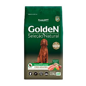 Ração Golden Seleção Natural Cães Adultos Frango 12Kg