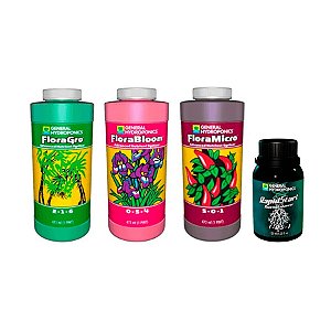 Kit Básico FloraSeries 3x473ml + Rapid Start 125ml  - General Hydroponics