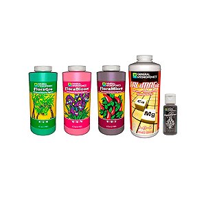 Kit Básico Floraseries 473ml e Calimagic 946ml + Rapid Start 30ml - General Hydroponics