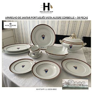 APARELHO DE JANTAR PORTUGUÊS EM PORCELANA VISTA ALEGRE CORBEILLE – 39 PEÇAS