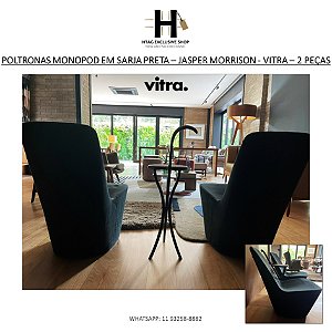 POLTRONAS MONOPOD EM SARJA PRETA – DESIGNER JASPER MORRISON PARA VITRA – 2 PEÇAS