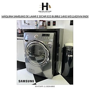 MÁQUINA SAMSUNG DE LAVAR E SECAR ECO BUBBLE 14KG WD1142XVM INOX