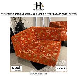 POLTRONAS GIRATÓRIA BUMERANGUE MARCUS FERREIRA PARA DPOT - 2 PEÇAS