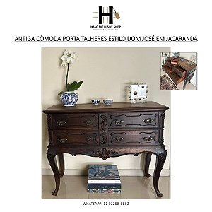 CÔMODA AUXILIAR OU MEIA  CÔMODA ANTIGA EM MADEIRA ADAPTADA PARA FAQUEIRO