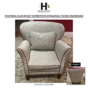 POLTRONA CLUB PAISLEY ENTREPOSTO ESTAMPADA TECIDO ENCORPADO