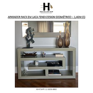 APARADOR RACK EM LACA FENDI DESIGN GEOMÉTRICO – 1,40M (C)