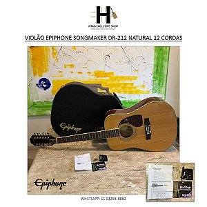VIOLÃO EPIPHONE SONGMAKER DR-212 DREADNOUGHT NATURAL 12 CORDAS