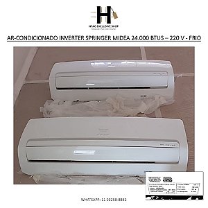AR-CONDICIONADO INVERTER SPRINGER MIDEA 24.000 BTUS – 220 VOLTS - FRIO
