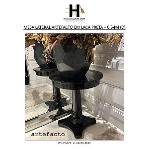 MESA LATERAL ARTEFACTO EM LACA PRETA – 0,54M (D)