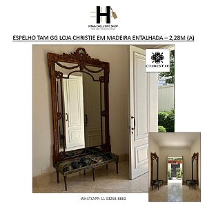 ESPELHO DE CHÃO TAM GG CHRISTIE EM MADEIRA ENTALHADA – 2,28M (A)