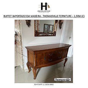 BUFFET APARADOR IMPORTADO EM MADEIRA E RÁDICA - THOMASVILLE – 1,50m (C)