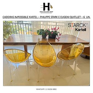 CADEIRAS DE JANTAR IMPOSSIBLE KARTEL – PHILIPPE STARK E EUGENI QUITLLET – 6 CADEIRAS