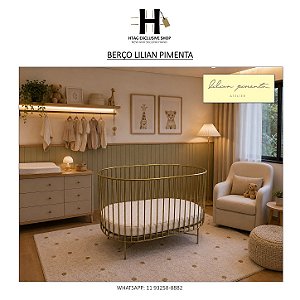 BERÇO MOISÉS LILIAN PIMENTA EM AÇO DOURADO FOSCO – 2 UN. DISPONÍVEIS