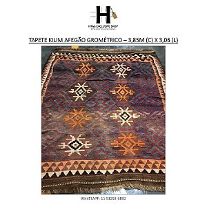 TAPETE KILIM AFEGÃO – 3,85M (C) X 3,06 (L)