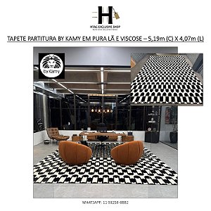 TAPETE PARTITURA BY KAMY EM PURA LÃ E VISCOSE – 5,19m (C) X 4,07m (L)