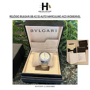 RELÓGIO BULGARI BB 42 SS AUTO MARCULINO AÇO INOXIDÁVEL