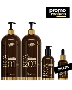 Coleção Rica Tratamento Reconstrutor de Uso Profissional + Elixir Rica Grátis