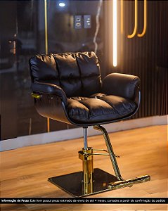 Poltrona Profissional Elegance Madeira com Base Quadrada