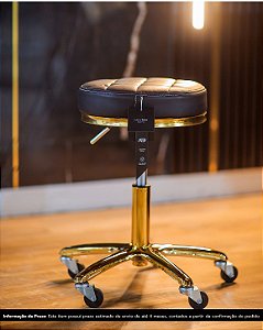 Banqueta Luxury em Couro Preta