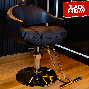 Poltrona Profissional Elegance Black  com Base Redonda