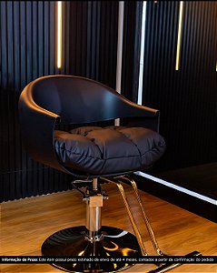 Poltrona Profissional Elegance Black com Base Redonda