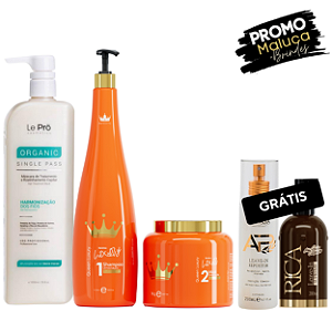 Alisamento Capilar Le Prö + Rainha Luxury PRO - Grátis Leave-in Rica e Leave-In Repositor