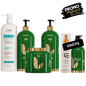 Alisamento Capilar Le Prö + TRATAMENTO DTOX 3 PASSOS - Grátis Leave-In Repositor + Leave-In  Dtox