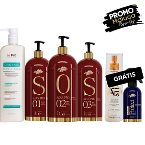 Alisamento Capilar Le Prö + Tratamento S.O.S PRO - Grátis Leave-In Repositor + Infinity Protect Pro