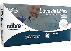 Luva de Látex com Pó Nobre CA 37166 com 100Un