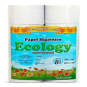 Papel Higiênico Rolão Ecology Folha Simples - 10cmx200m - 08 Rolos