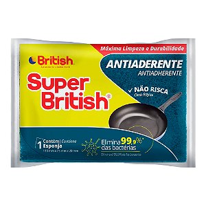 Esponja Antiaderente Azul Super British Un