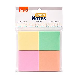 Bloco Adesivo BRW Smart Notes Colorido 38x51mm 200un