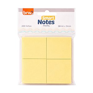 Bloco Adesivo BRW Smart Notes Amarelo 38x51mm 200 un