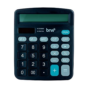 Calculadora Grande Eletrônica 12 Digitos Preta BRW