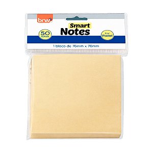 Bloco Adesivo BRW Smart Notes Amarelo 76x76mm 50un