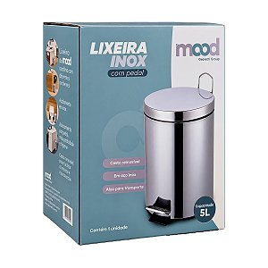 Lixeira Inox com Pedal Nobre Mood 5L