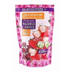 Refil Sabonete Líquido Flores Morango e Hibisco Premisse 450ml