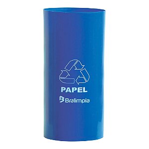 Lixeira Sem Tampa Bralimpia Papel Azul 23L